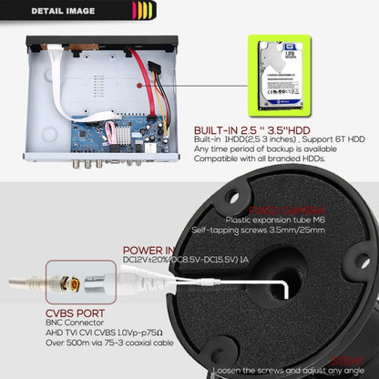 Cámaras Bullet IP Kit AHD DVR Con Disco HDD 1 TB Soporte de Visión Nocturna Detección de Movimiento A8B5 8 Canales 720P