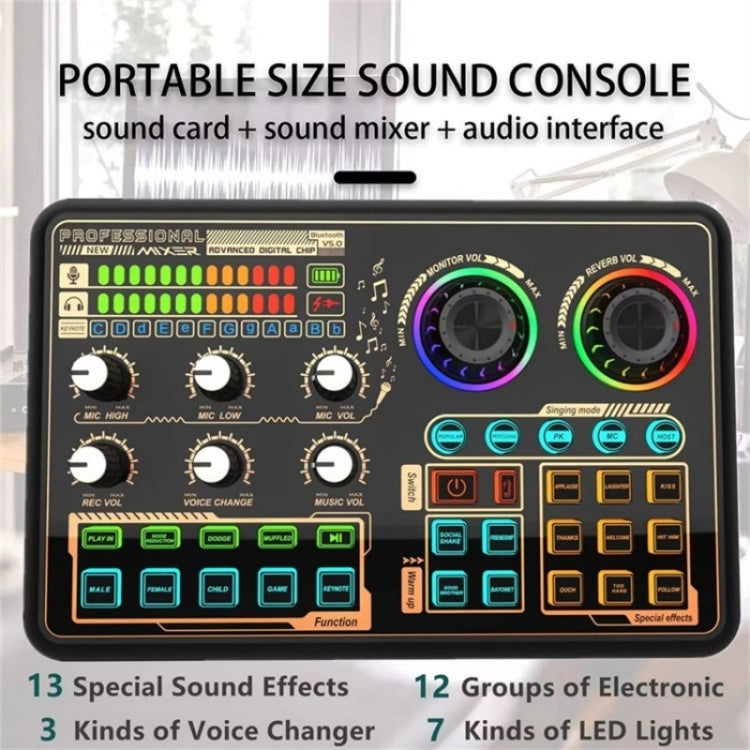 Professional Audio Mixer with Multifunctional Live Sound Card SK600