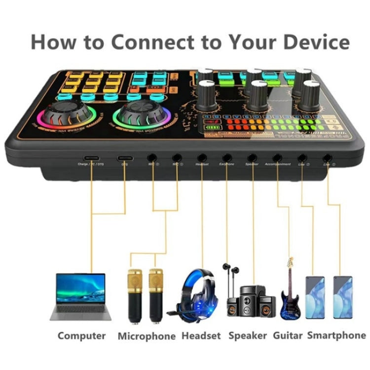 Professional Audio Mixer with Multifunctional Live Sound Card SK600