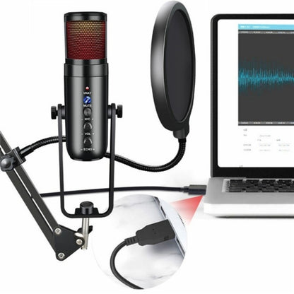 MU900 Max Multi-Purpose Condenser Microphone with Desktop Stand and RGB Light