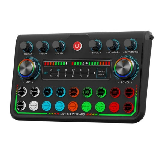 P99 Live Sound Card with DJ Mixer, Voice Converter, and Audio Mixer