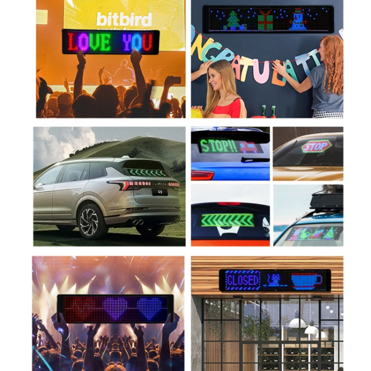 Pantalla electrónica LED flexible de color de la ventana trasera del vehículo, 276x90mm, 532x90mm, 788x90mm, 260x150mm, 500x150mm