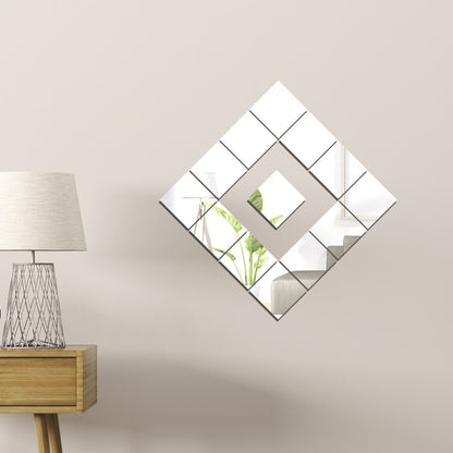 Square Acrylic Mirror Wall Stickers Self-Adhesive Decorative Right Angle Pattern