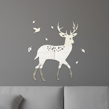 8 Pcs/Set Acrylic Deer Mirror Wall Stickers Home Background Decor