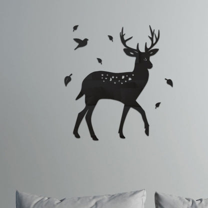 8 Pcs/Set Acrylic Deer Mirror Wall Stickers Home Background Decor