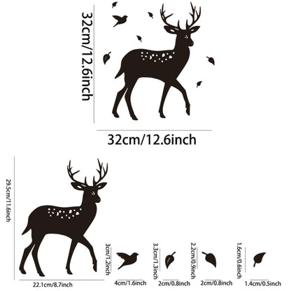8 Pcs/Set Acrylic Deer Mirror Wall Stickers Home Background Decor