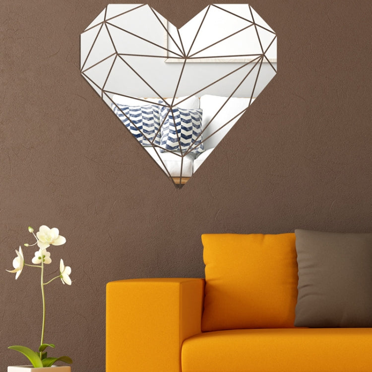 Heart Mirror Wall Stickers Home Decor Soft Mirror 27Pcs/Set