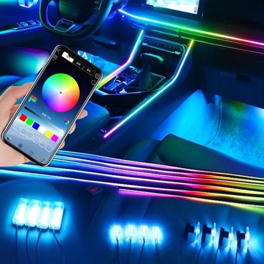 Tira De Luces LED Universales Acrílicas Decorativas De Colores Para Coche