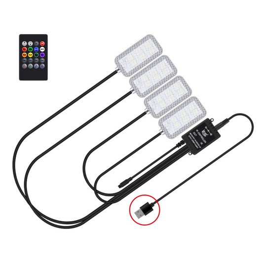 Luz LED Ambiente Con Ritmo Musical Para Coche Con Control Por Voz Y 8 Colores 5V USB