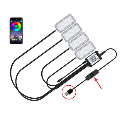 Luz LED Ambiente Con Ritmo Musical Para Coche Con Control Por Voz Y 8 Colores 5V USB