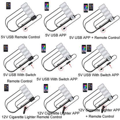 Luz LED Ambiente Con Ritmo Musical Para Coche Con Control Por Voz Y 8 Colores 5V USB