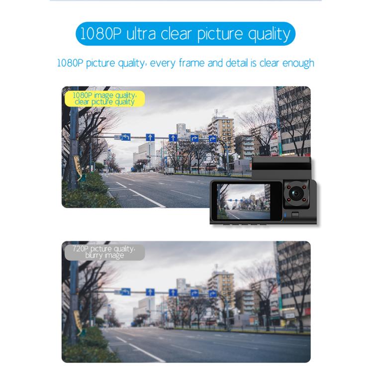 Videcamara De Conducción Con Visión Nocturna Por Infrarrojos De 2.0 pulgadas Y 3 Lentes G71 HD 1080P
