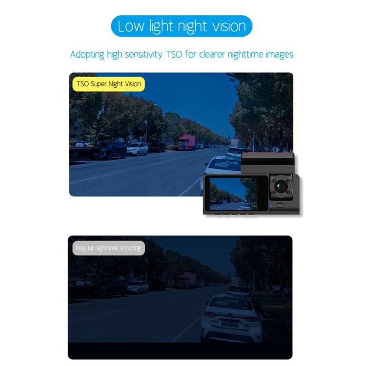 Videcamara De Conducción Con Visión Nocturna Por Infrarrojos De 2.0 pulgadas Y 3 Lentes G71 HD 1080P