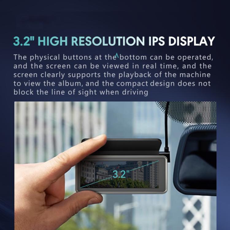 Anytek T1 PRO 3.2 Inch 2K HD Dual Night Vision Car Camera 