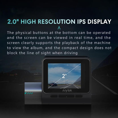 Anytek T3 PRO 2-Inch 2K HD Night Vision Car Video Camera 