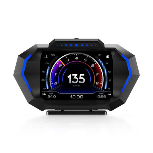 Multifunctional Universal HUD Display Digital Speedometer Meter HUD Screen P24 OBD+GPS