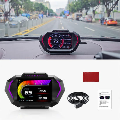 Pantalla HUD Multifuncional Universal Velocímetro Digital Medidor de Pantalla HUD P24 OBD+GPS