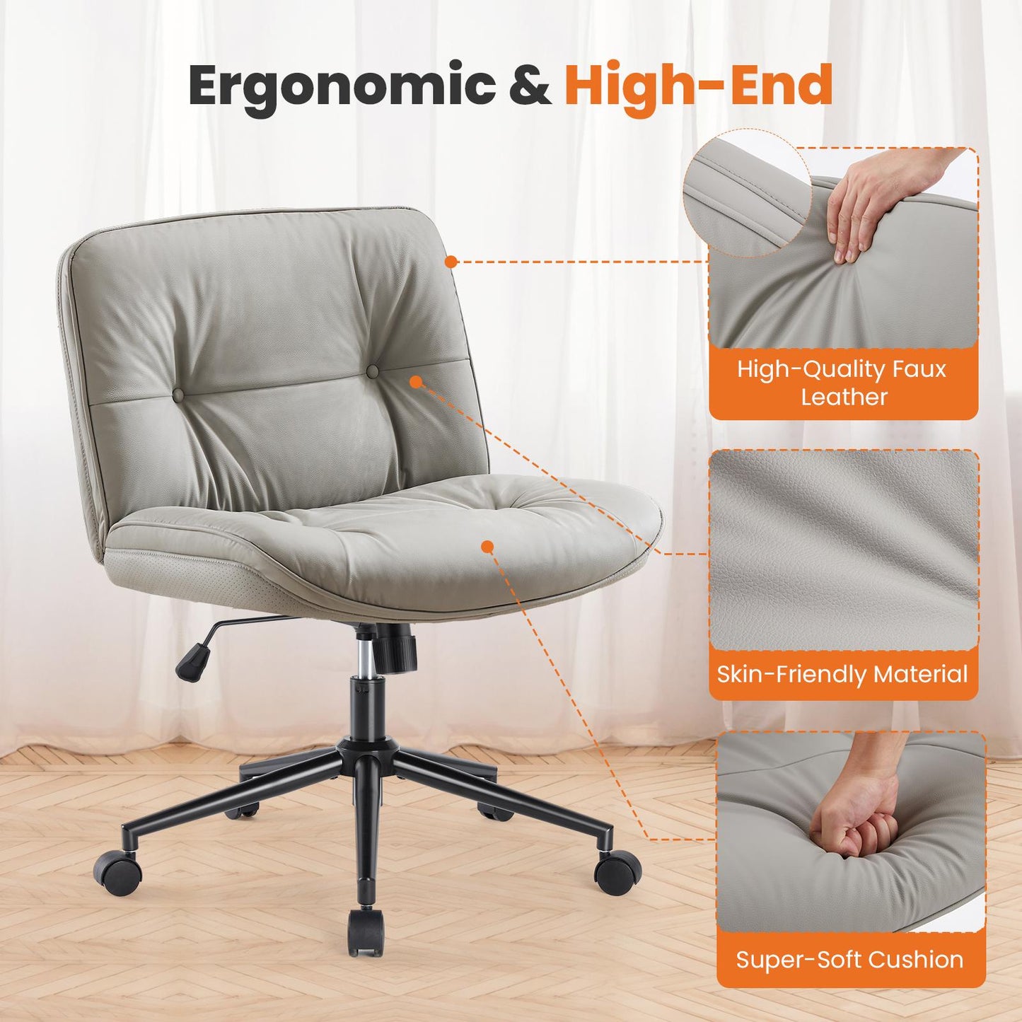 Silla Con Patas Cruzadas Ajustable Moderna