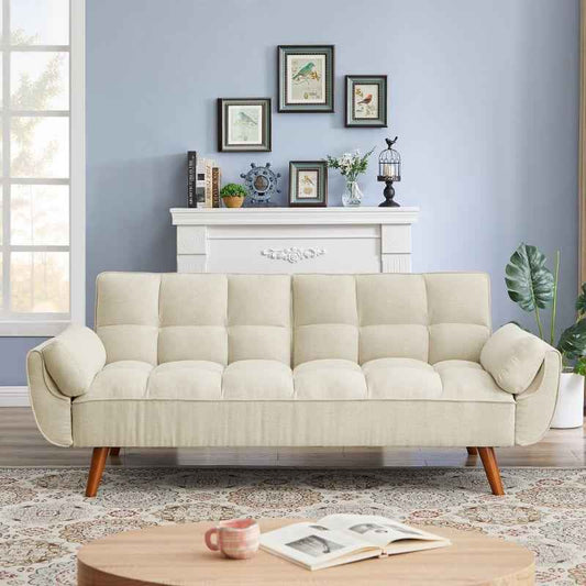 Velvet Sofa with Adjustable Backrest