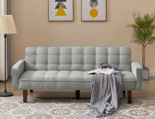 Solid Color Tufted Sofa