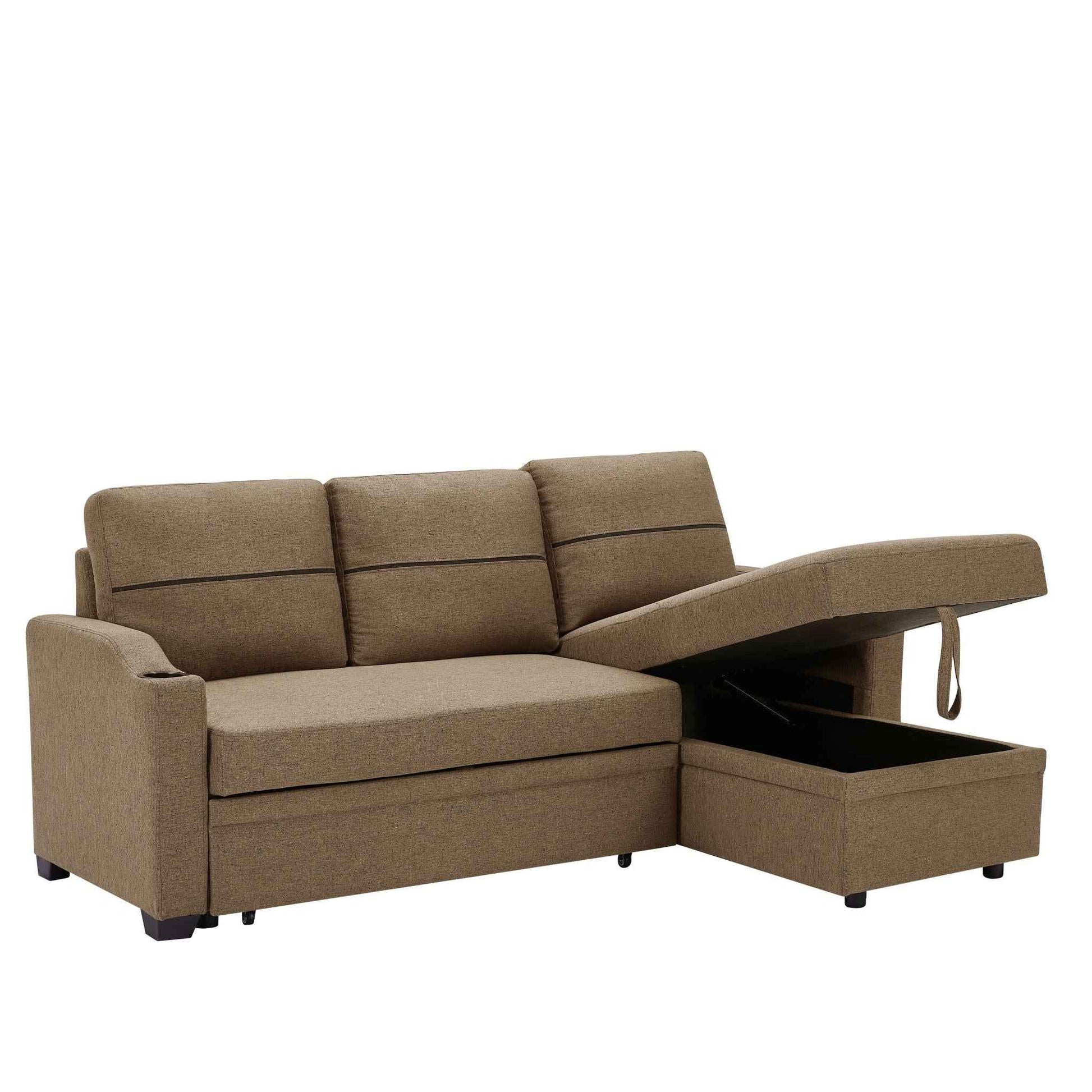 Sofá Cama de Esquina Con Almacenamiento Extraíble Y Chaise Longue - Alex Bazar Mx