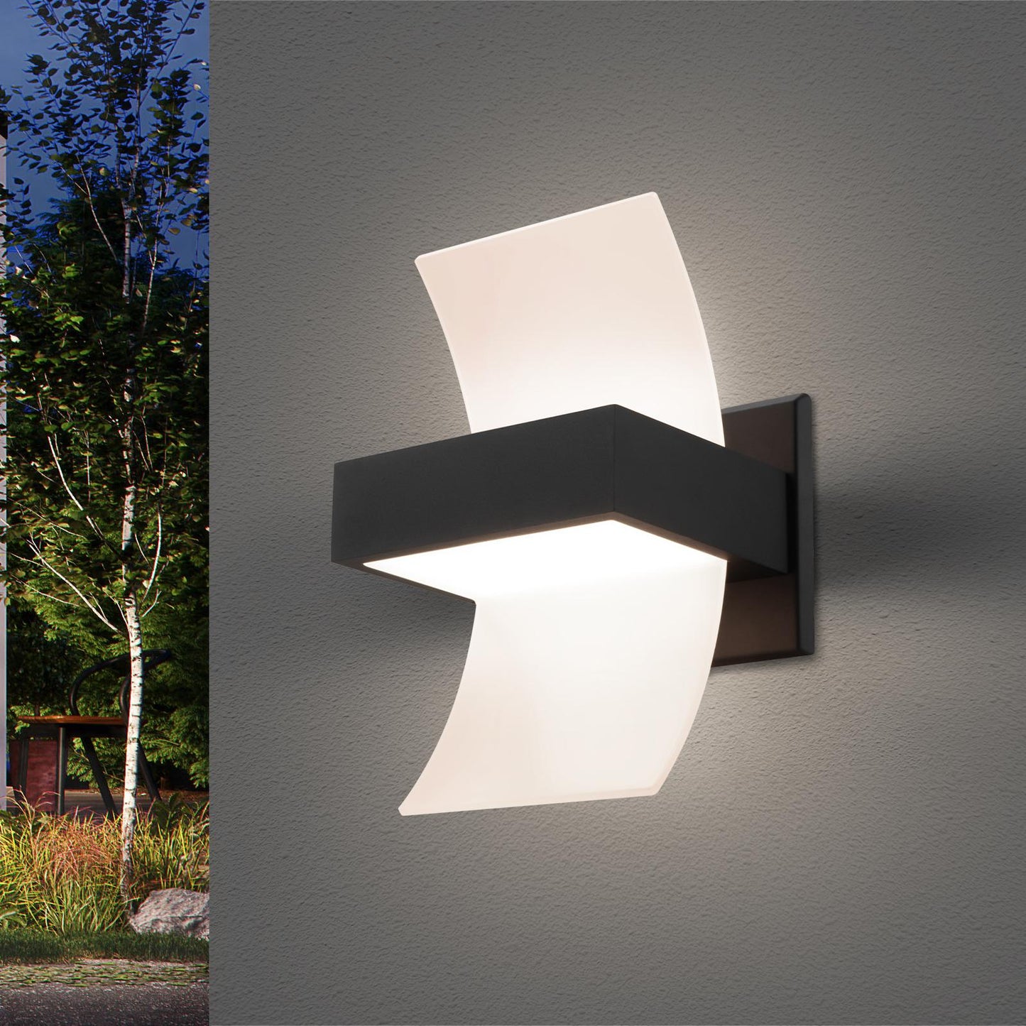 Apliques de Pared de Aluminio Para Exteriores Con Iluminación Hacia Arriba Y Hacia Abajo