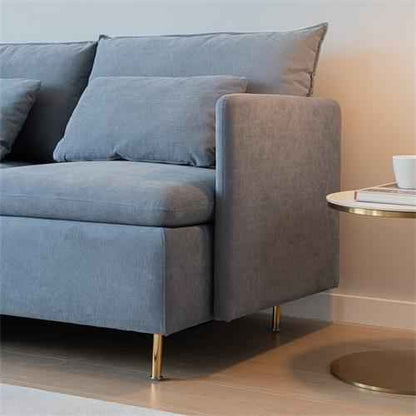 Sofá Modular De Esquina En Forma de L Sofá Seccional Orientado Hacia La Izquierda Lino de Algodón Gris De 90,9'' - Alex Bazar Mx