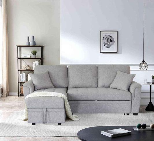 Sofá Cama Con Almacenaje 2049 Cojín Capitonado Y 2 Almohadas - Alex Bazar Mx
