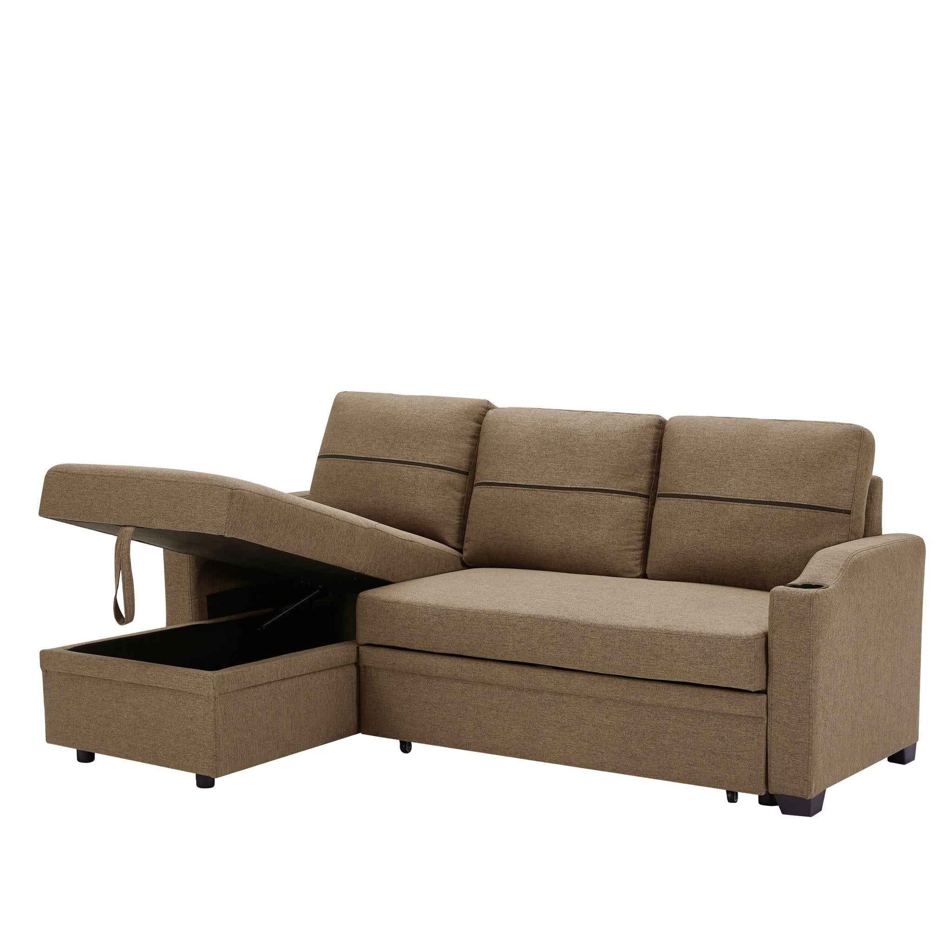 Sofá Cama de Esquina Con Almacenamiento Extraíble Y Chaise Longue - Alex Bazar Mx