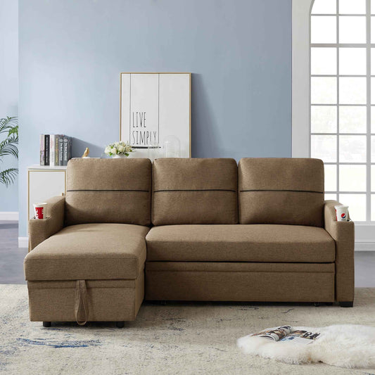 Sofá Cama de Esquina Con Almacenamiento Extraíble Y Chaise Longue - Alex Bazar Mx