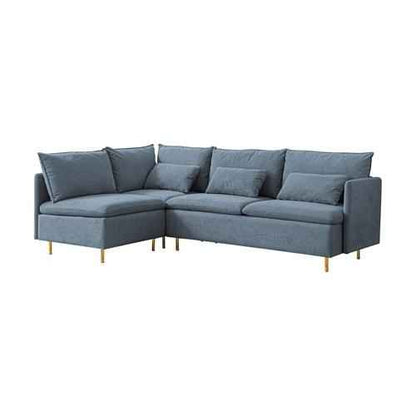 Sofá Modular De Esquina En Forma de L Sofá Seccional Orientado Hacia La Izquierda Lino de Algodón Gris De 90,9'' - Alex Bazar Mx
